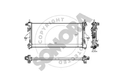 Радиатор, охлаждение двигателя SOMORA 084240D