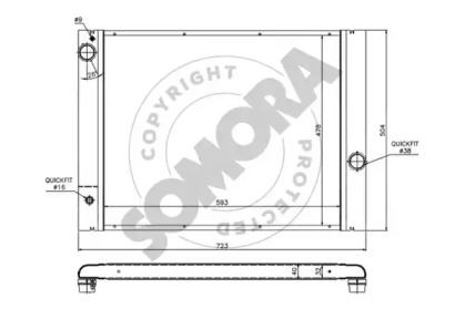 Радиатор, охлаждение двигателя SOMORA 042340