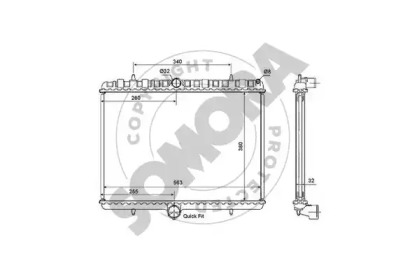 Радиатор, охлаждение двигателя SOMORA 085240