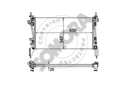 Радиатор, охлаждение двигателя SOMORA 089040D