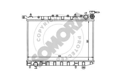 Радиатор, охлаждение двигателя SOMORA 193340