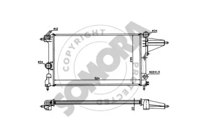 Радиатор, охлаждение двигателя SOMORA 210240
