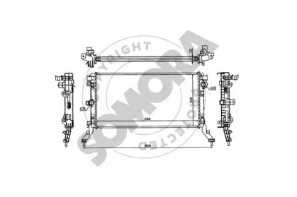 Радиатор, охлаждение двигателя SOMORA 242440A