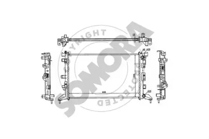 Радиатор, охлаждение двигателя SOMORA 242440B