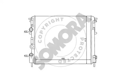 Радиатор, охлаждение двигателя SOMORA 244340B