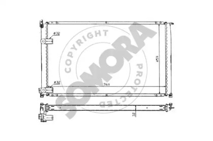 Радиатор, охлаждение двигателя SOMORA 245540