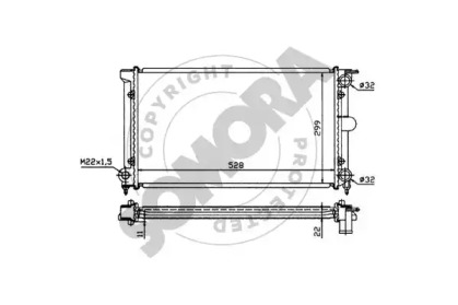 Радиатор, охлаждение двигателя SOMORA 350541
