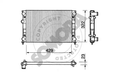 Радиатор, охлаждение двигателя SOMORA 350840
