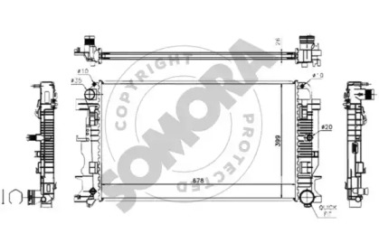 Радиатор, охлаждение двигателя SOMORA 172340