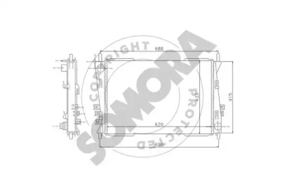 Радиатор, охлаждение двигателя SOMORA 095240A