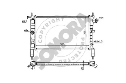 Радиатор, охлаждение двигателя SOMORA 211540