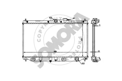 Радиатор, охлаждение двигателя SOMORA 261040