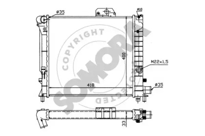 Радиатор, охлаждение двигателя SOMORA 272040