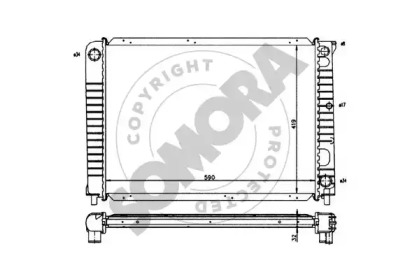 Радиатор, охлаждение двигателя SOMORA 362144
