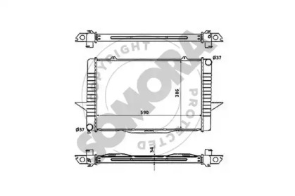 Радиатор, охлаждение двигателя SOMORA 363240