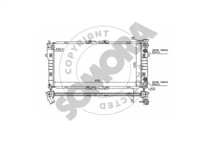 Радиатор, охлаждение двигателя SOMORA 160840A