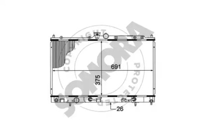 Радиатор, охлаждение двигателя SOMORA 182340