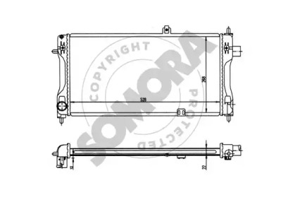 Радиатор, охлаждение двигателя SOMORA 212141