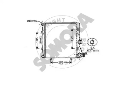 Радиатор, охлаждение двигателя SOMORA 231140L