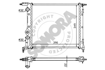 Радиатор, охлаждение двигателя SOMORA 240342