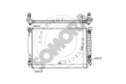 Радиатор, охлаждение двигателя SOMORA 021540D