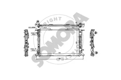 Радиатор, охлаждение двигателя SOMORA 021740