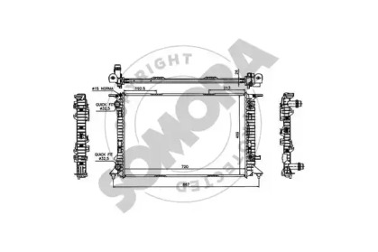 Радиатор, охлаждение двигателя SOMORA 021740A