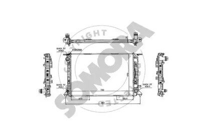 Радиатор, охлаждение двигателя SOMORA 021740B