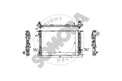 Радиатор, охлаждение двигателя SOMORA 021740D