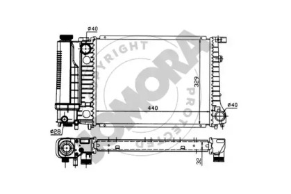 Радиатор, охлаждение двигателя SOMORA 040340
