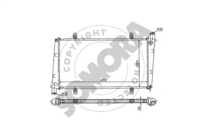 Радиатор, охлаждение двигателя SOMORA 361240B