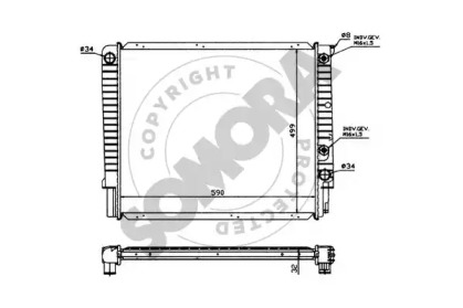 Радиатор, охлаждение двигателя SOMORA 362141