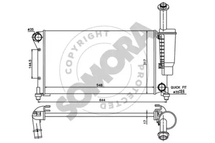 Радиатор, охлаждение двигателя SOMORA 080540D