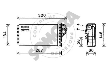 Теплообменник, отопление салона SOMORA 053050