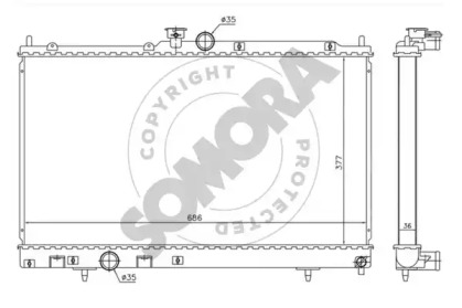 Радиатор, охлаждение двигателя SOMORA 182340A