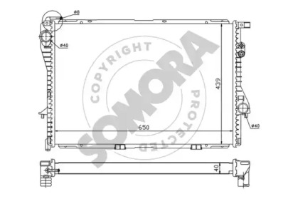 Радиатор, охлаждение двигателя SOMORA 041240D