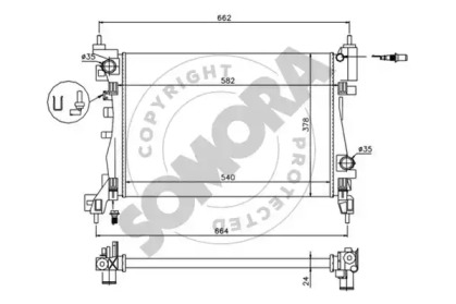 Радиатор, охлаждение двигателя SOMORA 212740