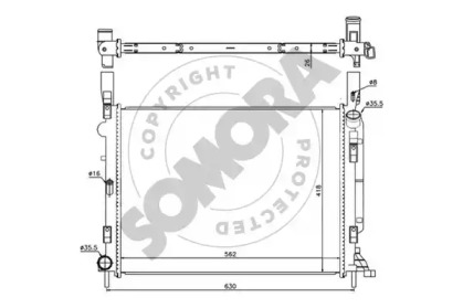 Радиатор, охлаждение двигателя SOMORA 244540A