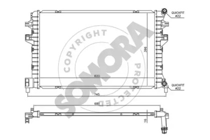 Радиатор, охлаждение двигателя SOMORA 351241
