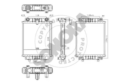 Радиатор, охлаждение двигателя SOMORA 351241A