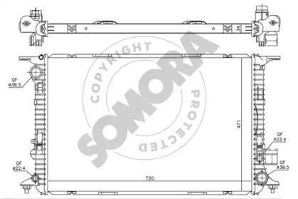 Радиатор, охлаждение двигателя SOMORA 024240