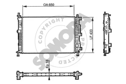 Радиатор, охлаждение двигателя SOMORA 053340