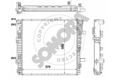 Радиатор, охлаждение двигателя SOMORA 179940