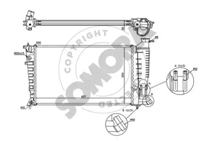 Радиатор, охлаждение двигателя SOMORA 220540D