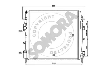 Радиатор, охлаждение двигателя SOMORA 244340D