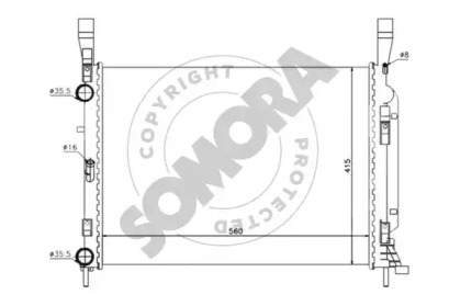 Радиатор, охлаждение двигателя SOMORA 244540