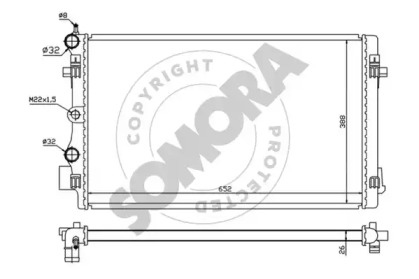 Радиатор, охлаждение двигателя SOMORA 280640