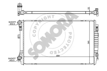 Радиатор, охлаждение двигателя SOMORA 351240B