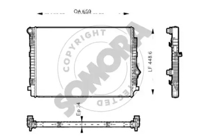 Радиатор, охлаждение двигателя SOMORA 351240C