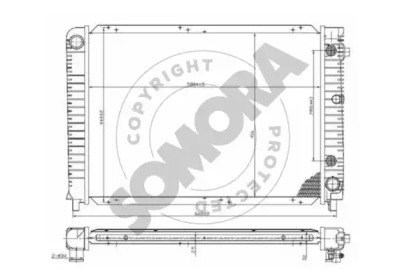 Радиатор, охлаждение двигателя SOMORA 362144A
